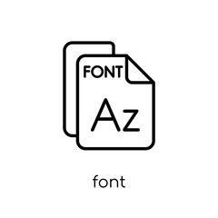 Font icon. Trendy modern flat linear vector Font icon on white background from thin line Technology collection