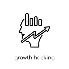 Growth Hacking icon. Trendy modern flat linear vector Growth Hacking icon on white background from thin line Technology collection