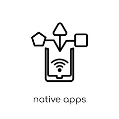 Native apps icon. Trendy modern flat linear vector Native apps icon on white background from thin line Technology collection