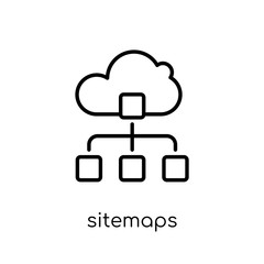 Sitemaps icon. Trendy modern flat linear vector Sitemaps icon on white background from thin line Technology collection