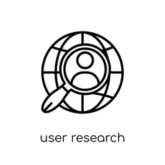 User research icon. Trendy modern flat linear vector User research icon on white background from thin line Technology collection
