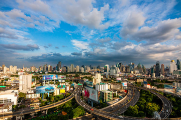 Bangkok Expressway and Highway top view, Thailand
