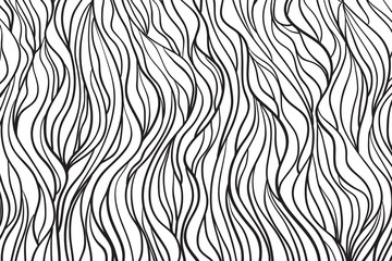 Wavy background. Hand drawn waves. Stripe abstract texture with many lines. Waved pattern. Black and white illustration for banners, flyers or posters
