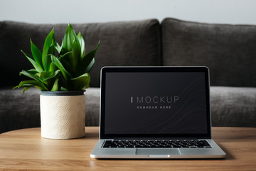 Laptop digital device screen mockup