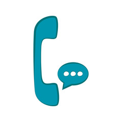 Telephone icon with chat bubble. Vector illustration design