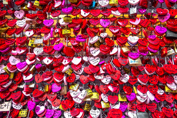 Juliet's House In Verona, Italy. Many colourful love padlocks at the wall of Juliet's house,...