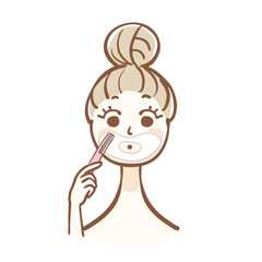 シェービングする女性