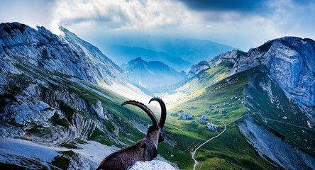 mountain landscape with lake