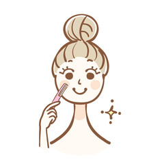 顔の毛をシェービングする女性