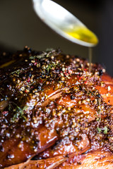 Roasted ham food photography recipe idea