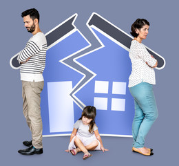 Husband and wife getting a divorce