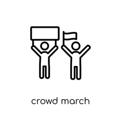 crowd March icon. Trendy modern flat linear vector crowd March icon on white background from thin line United States of America collection