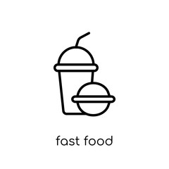 Fast food icon. Trendy modern flat linear vector Fast food icon on white background from thin line United States of America collection
