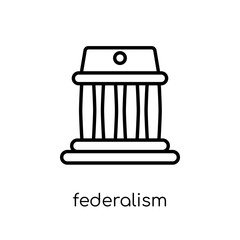 federalism icon. Trendy modern flat linear vector federalism icon on white background from thin line United States of America collection