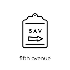 Fifth avenue icon. Trendy modern flat linear vector Fifth avenue icon on white background from thin line United States of America collection