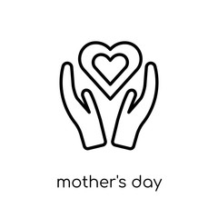 Mother's day icon. Trendy modern flat linear vector Mother's day icon on white background from thin line United States of America collection