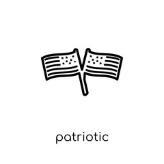 patriotic icon. Trendy modern flat linear vector patriotic icon on white background from thin line United States of America collection