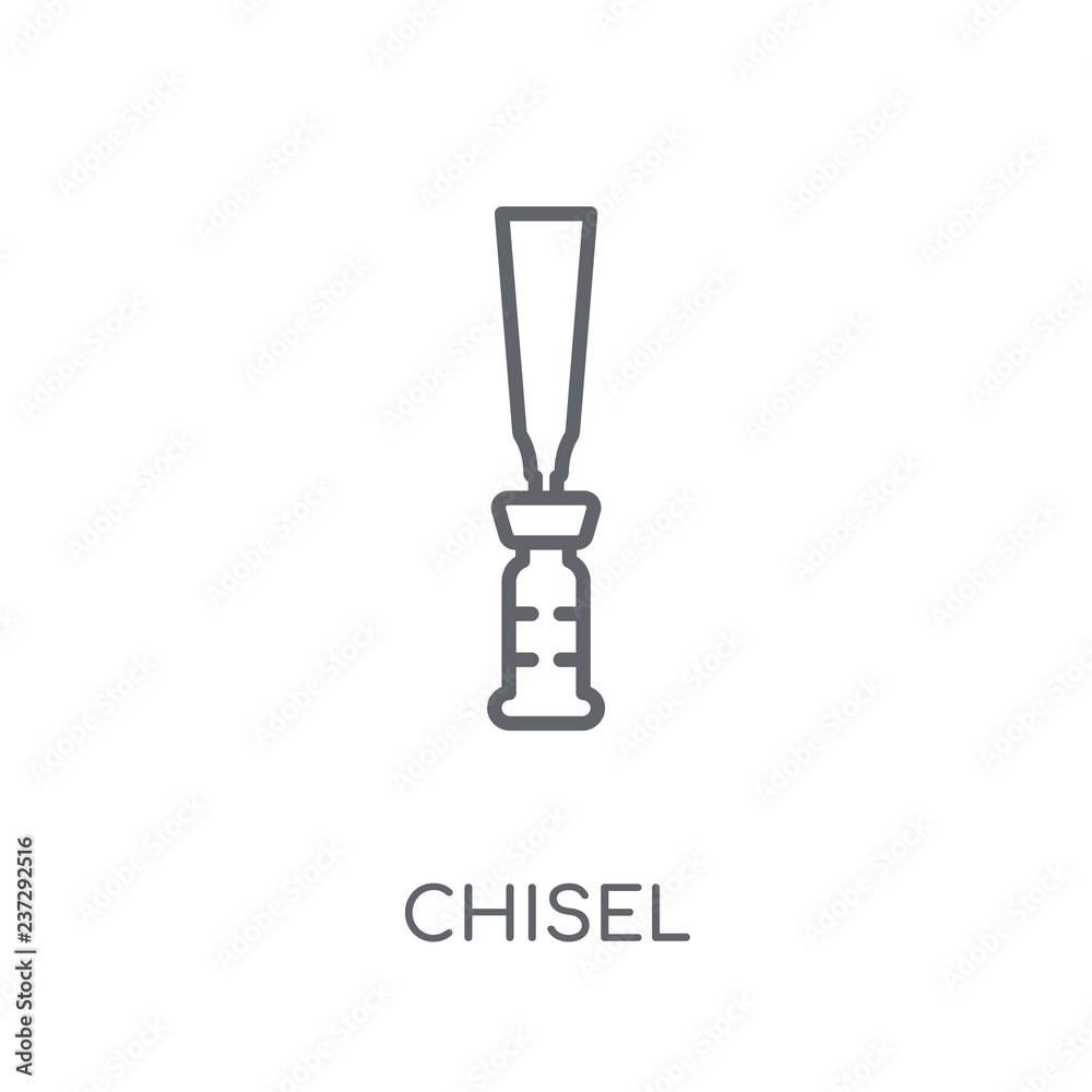 Fototapete chisel linear icon. modern outline chisel logo concept on white background from construction collect