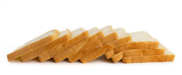 fresh bread on white background.