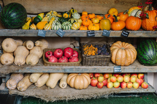 Fruits and vegetables on counter