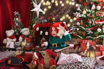 little boy and his first christmas