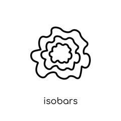isobars icon. Trendy modern flat linear vector isobars icon on white background from thin line Weather collection, outline vector illustration - obrazy, fototapety, plakaty