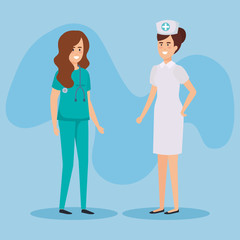 Obraz premium doctor and nurse characters