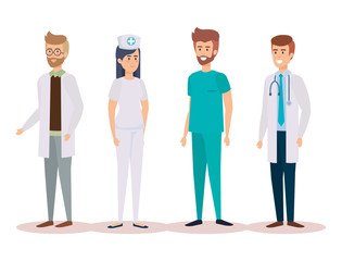group of doctors with nurse