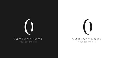 0 logo numbers modern black and white design	