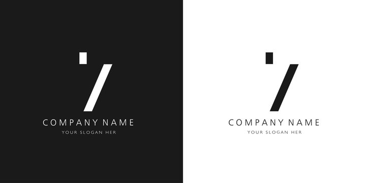 7 logo numbers modern black and white design	