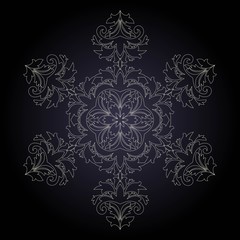 Snowflakes background. Snowflakes pattern. Snowflake ornamental pattern. Vector illustration