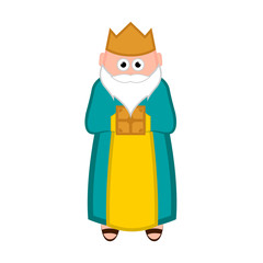 One of the three wise men. Cartoon character. Vector illustration design