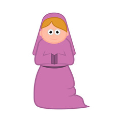 Isolated virgin mary cartoon character. Christmas. Vector illustration design