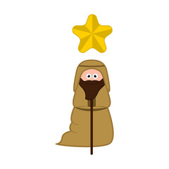 Isolated joseph cartoon character. Christmas. Vector illustration design
