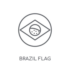 Brazil flag linear icon. Modern outline Brazil flag logo concept on white background from Culture collection