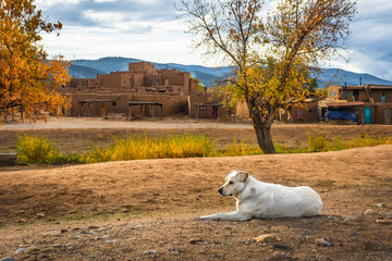 UNESCO World Heritage Site Taos Pueblo popular tourist destination in northern New Mexico. - 237296369
