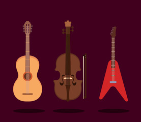 Naklejka premium set music instruments icons
