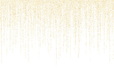 Garland border gold glitter vector background illustration.