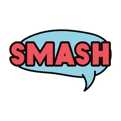 smash comic words in speech bubble isolated icon