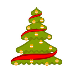 Isolated abstract christmas tree. Vector illustration design