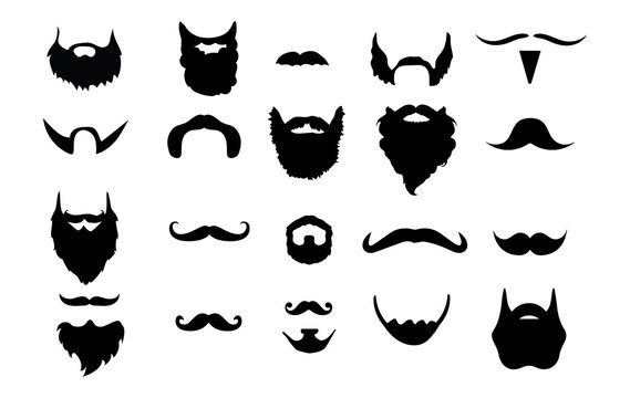 Set of 20 Beards & Mustaches