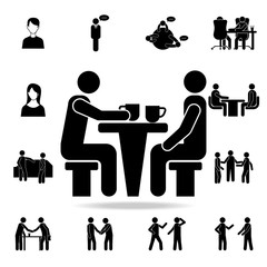 communication over a cup of coffee icon. Detailed set of conversation icons. Premium graphic design. One of the collection icons for websites, web design, mobile app