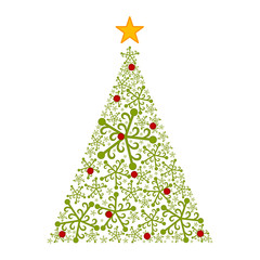 Isolated abstract christmas tree. Vector illustration design