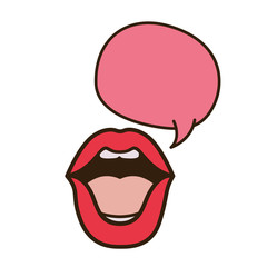 lips with speech bubble avatar character