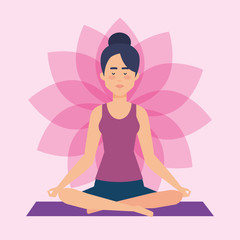 Girl doing yoga pose design