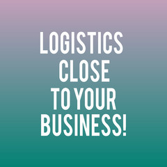 Conceptual hand writing showing Logistics Close To Your Business. Business photo showcasing Means of transportation near to company Blank Halftone Text Space for Ad Announcement Advertisement