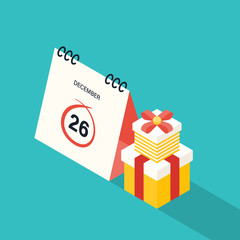 Boxing day concept with gift box flat design style