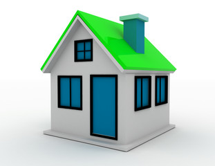 3d render of schematic presented cottage