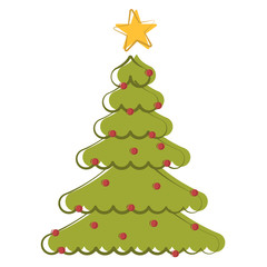 Sketch of an abstract christmas tree. Vector illustration design