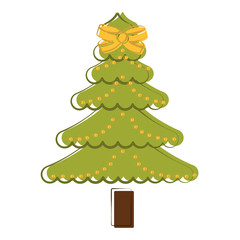 Sketch of an abstract christmas tree. Vector illustration design